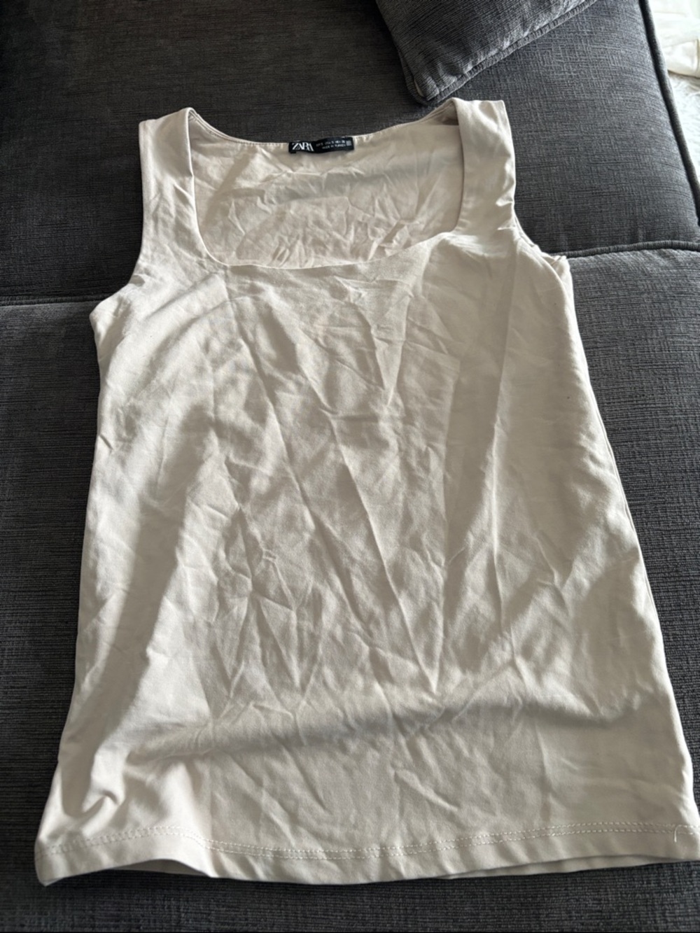 Zara Neutral Scoop Neck Tank Top